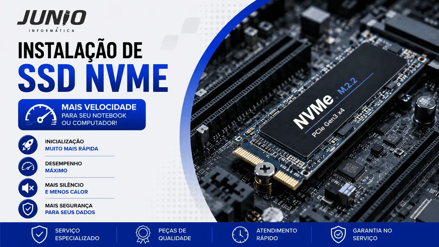 Instalação de SSD SATA M.2 e NVMe em notebook e computador em Cotia