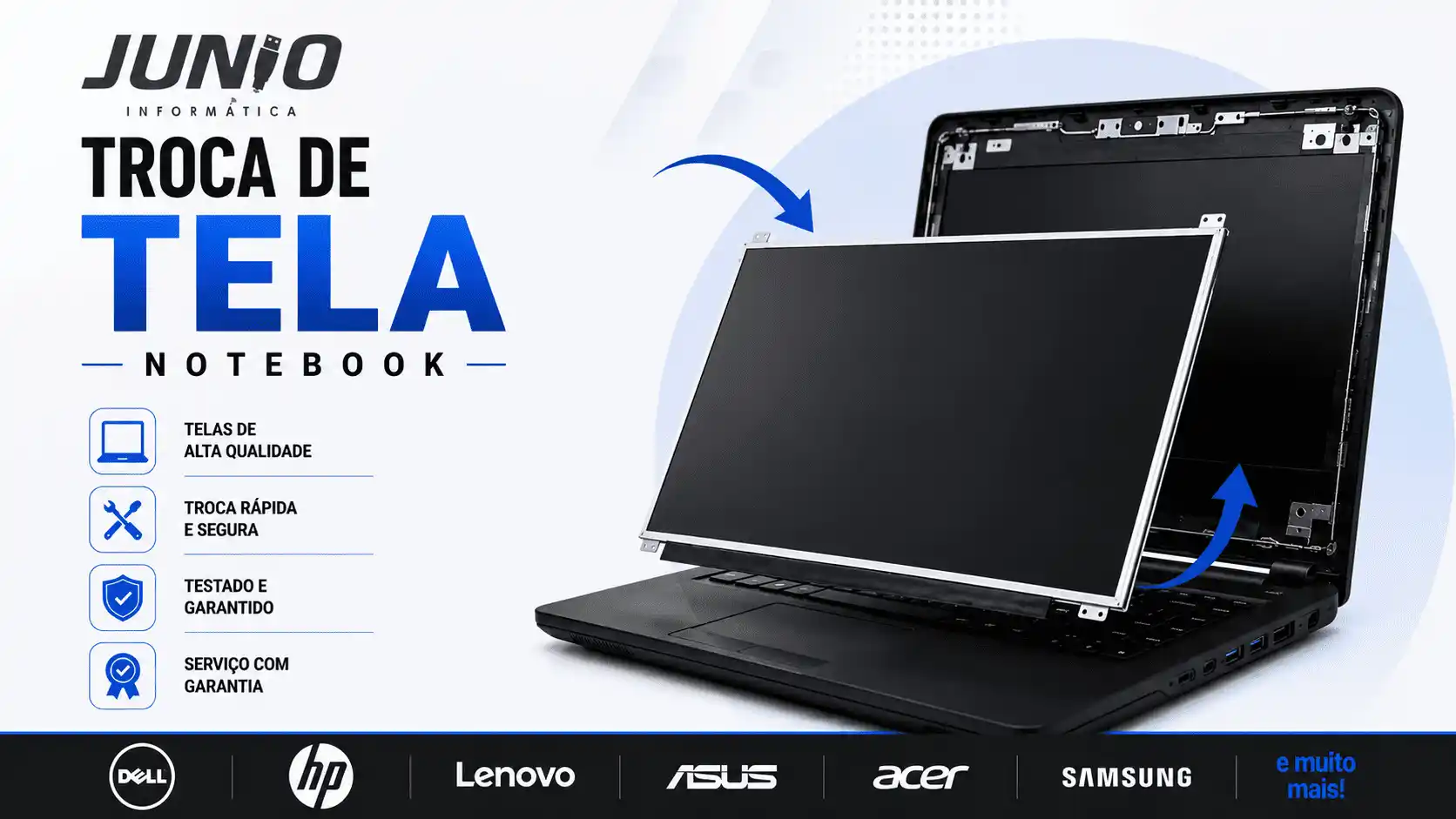 Serviço de troca de tela de notebook em Cotia